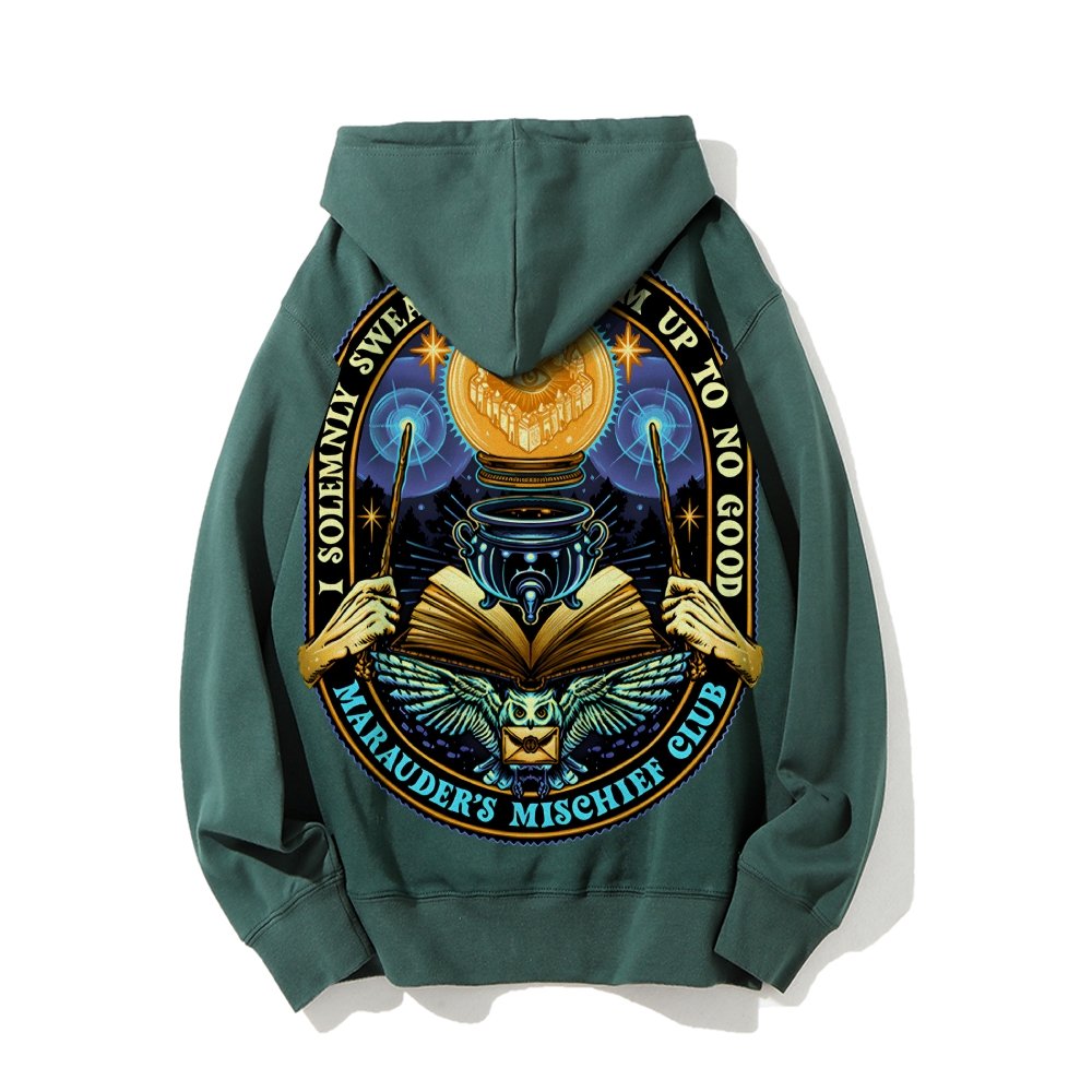 Mischief Club Printed Back Cotton Hoodie