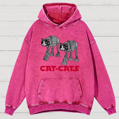 Walking Robot Cat Vintage Distressed Hoodie