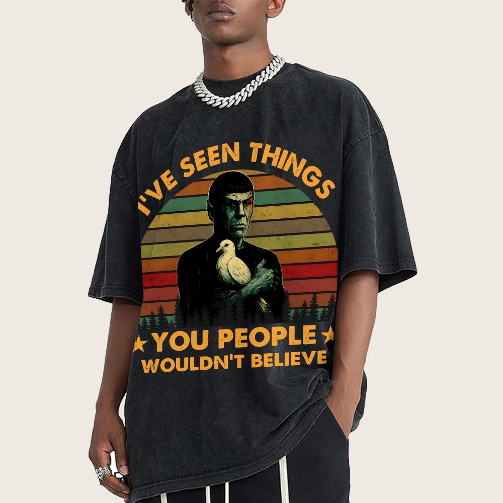 I've Seen Things Sci-Fi Quote Mashup Vintage Distressed T-shirt