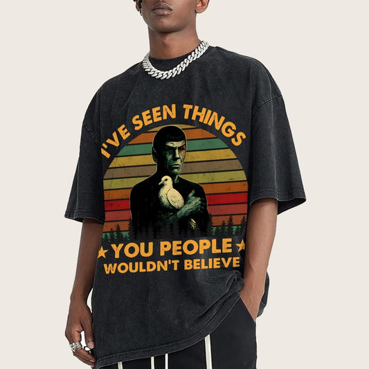 I've Seen Things Sci-Fi Quote Mashup Vintage Distressed T-shirt