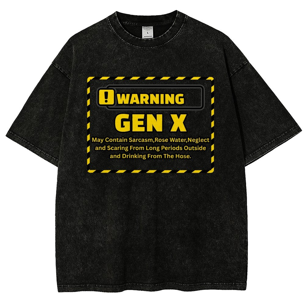 Warning Gen X - Funny Warning Design Vintage Distressed T-shirt