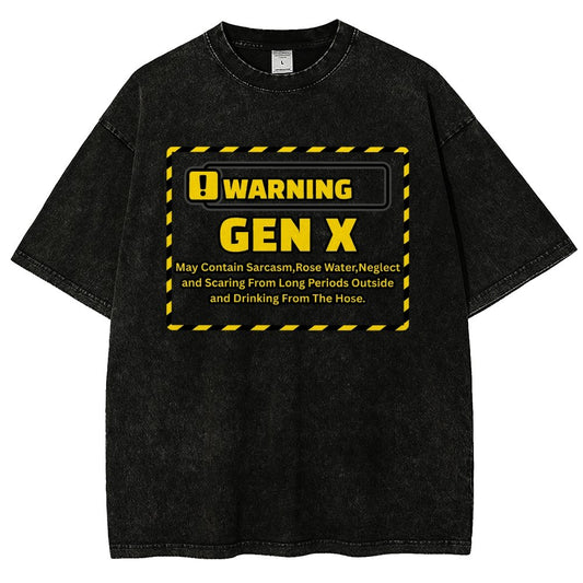 Warning Gen X - Funny Warning Design Vintage Distressed T-shirt