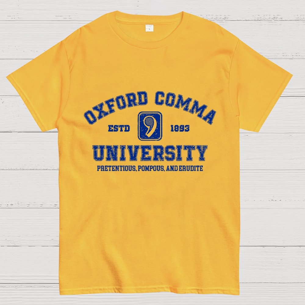 Oxford Comma University Unisex Geek T-Shirt