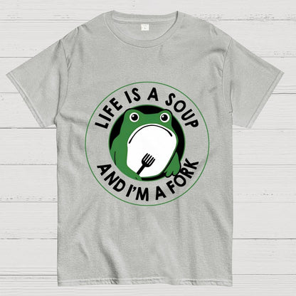 Life Is Soup and I'm a Fork Frog Geek T-Shirt