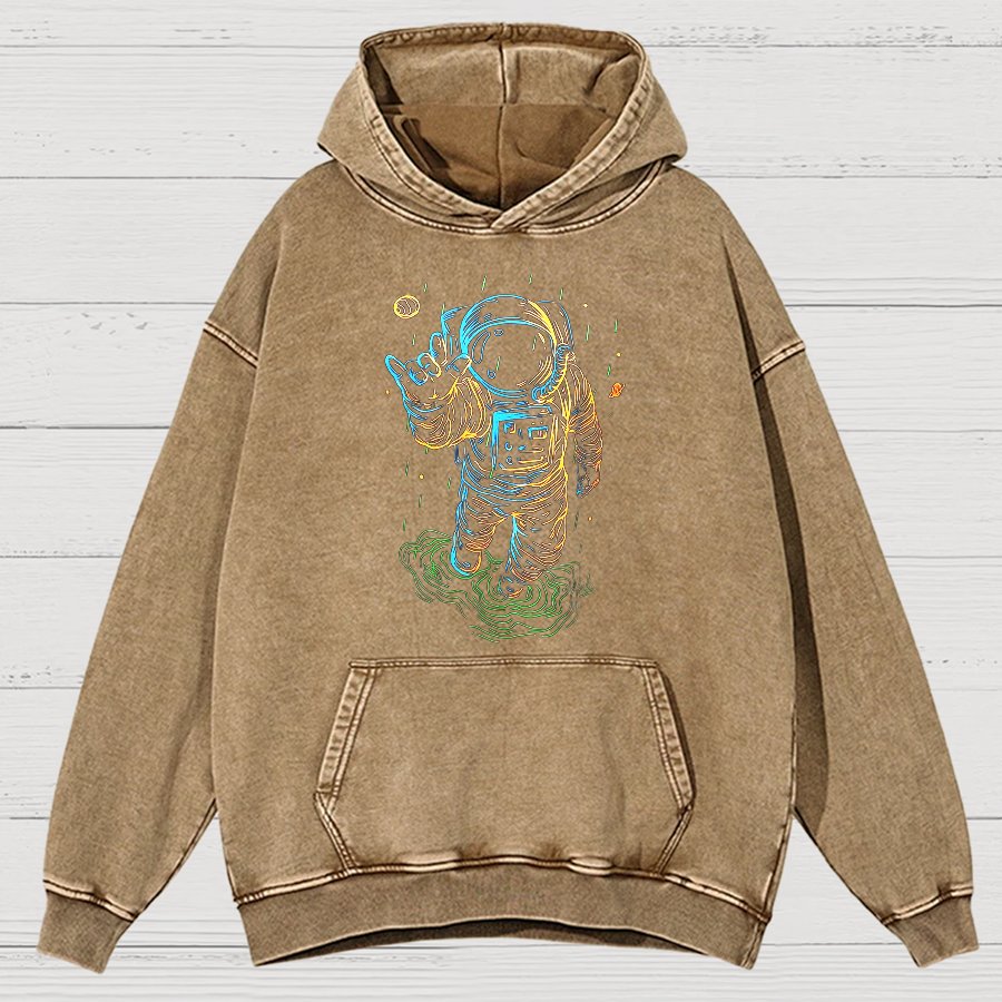 Travel In Space Funny Vintage Distressed Hoodie