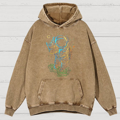 Travel In Space Funny Vintage Distressed Hoodie