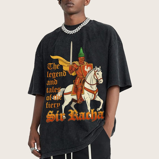 Sir Racha Art Print Vintage Distressed T-shirt