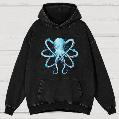 Atomic Octopus Vintage Distressed Hoodie