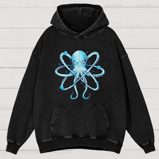Atomic Octopus Vintage Distressed Hoodie