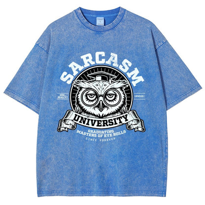 Sarcasm University-Mens-Basic Vintage Distressed T-shirt