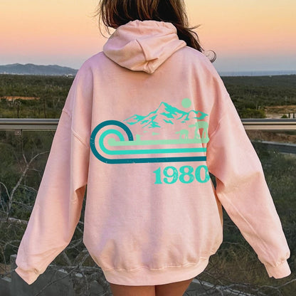 Retro Vintage Base Printed Back Unisex Cotton Hoodie