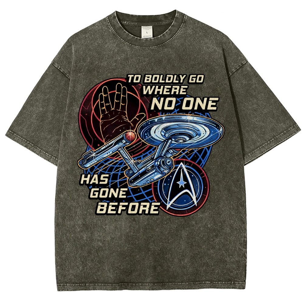 To Boldly Go Where Few Have Gone Before Vintage Distressed T-shirt
