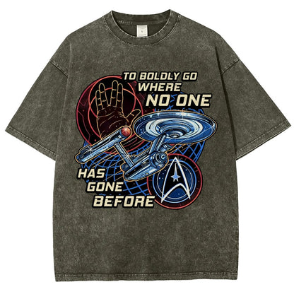 To Boldly Go Where Few Have Gone Before Vintage Distressed T-shirt