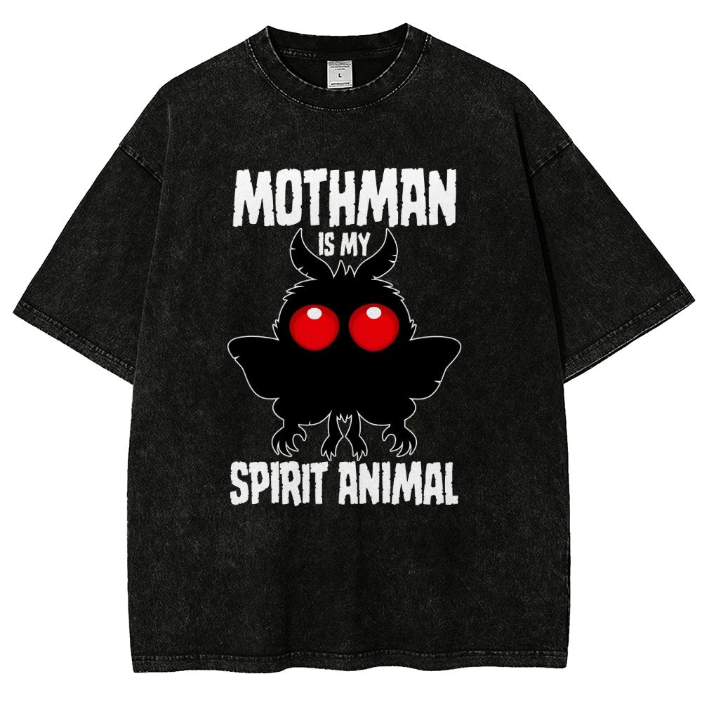Mothman Is My Spirit Animal Dark Vintage Distressed T-shirt