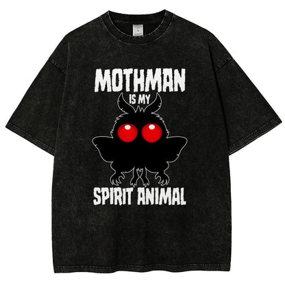 Mothman Is My Spirit Animal Dark Vintage Distressed T-shirt