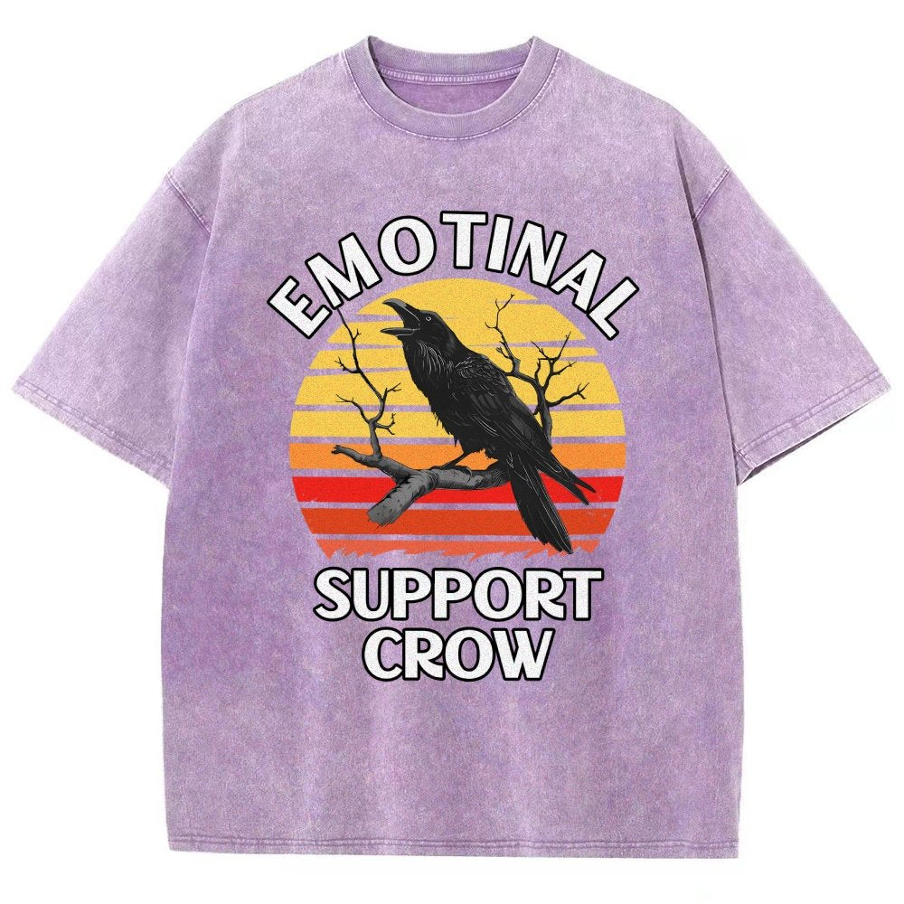 Emotional Support Crow Vintage Distressed T-shirt