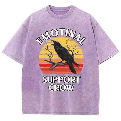 Emotional Support Crow Vintage Distressed T-shirt