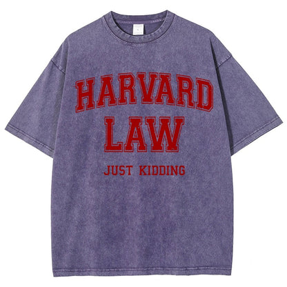 Harvard Law (Just Kidding)  Vintage Distressed T-shirt