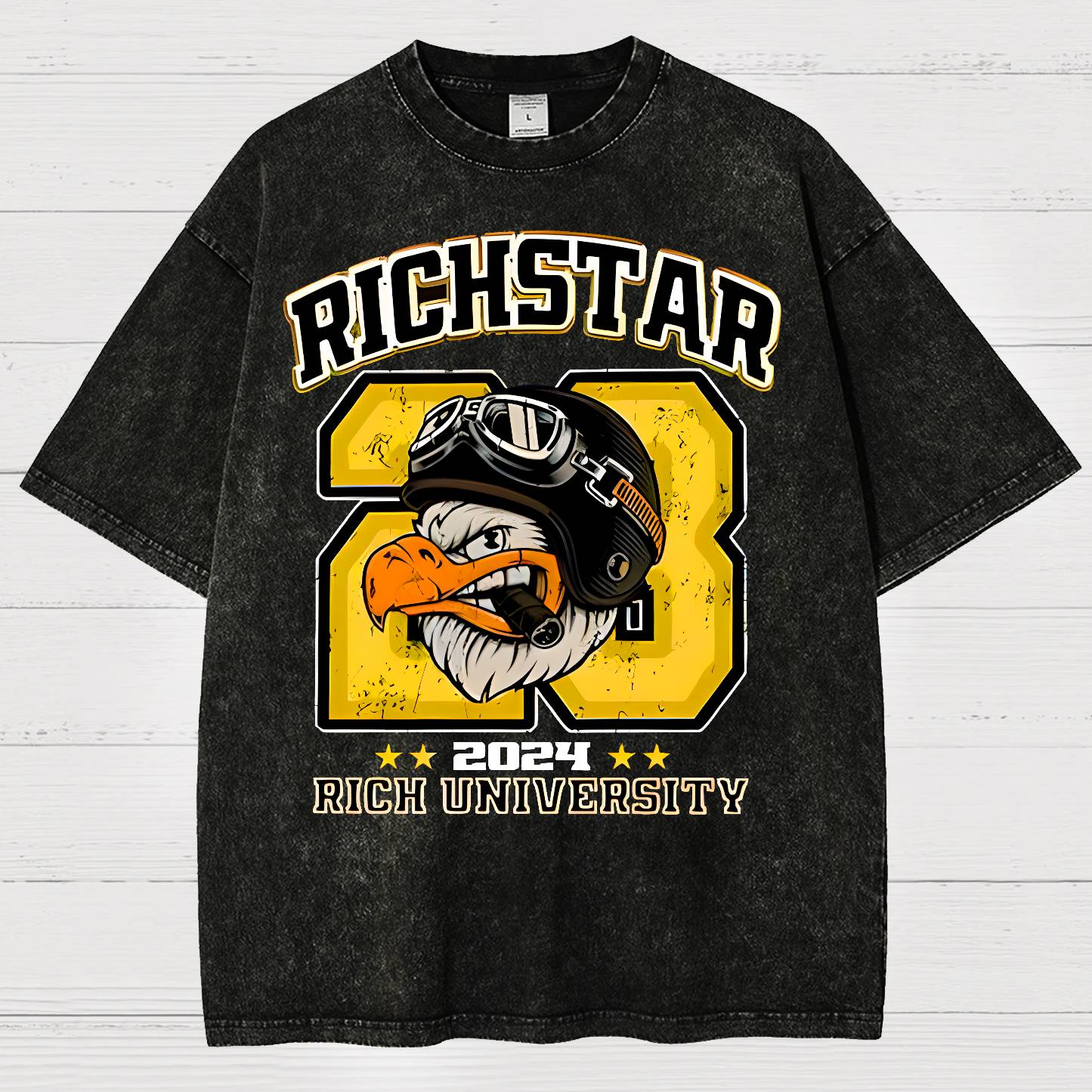 Rich Star Graphic Print Vintage Distressed T-shirt