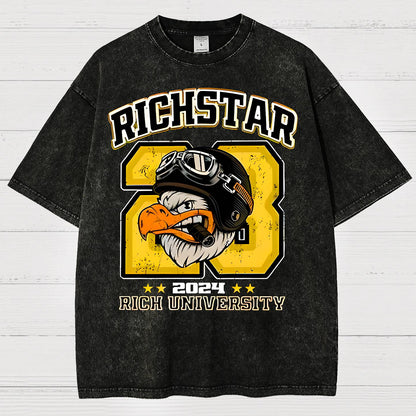 Rich Star Graphic Print Vintage Distressed T-shirt