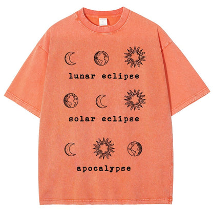 Lunar Eclipse Solar Eclipse Apocalypse Vintage Distressed T-shirt