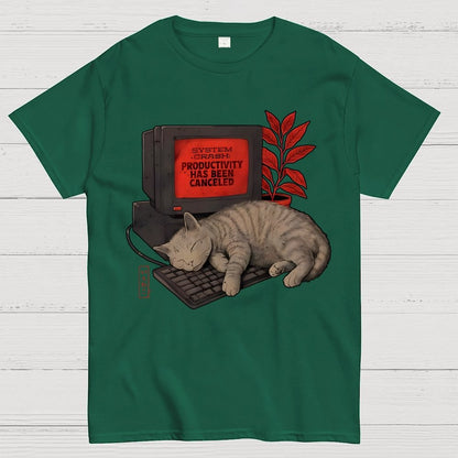 System Crash Cat Geek T-Shirt
