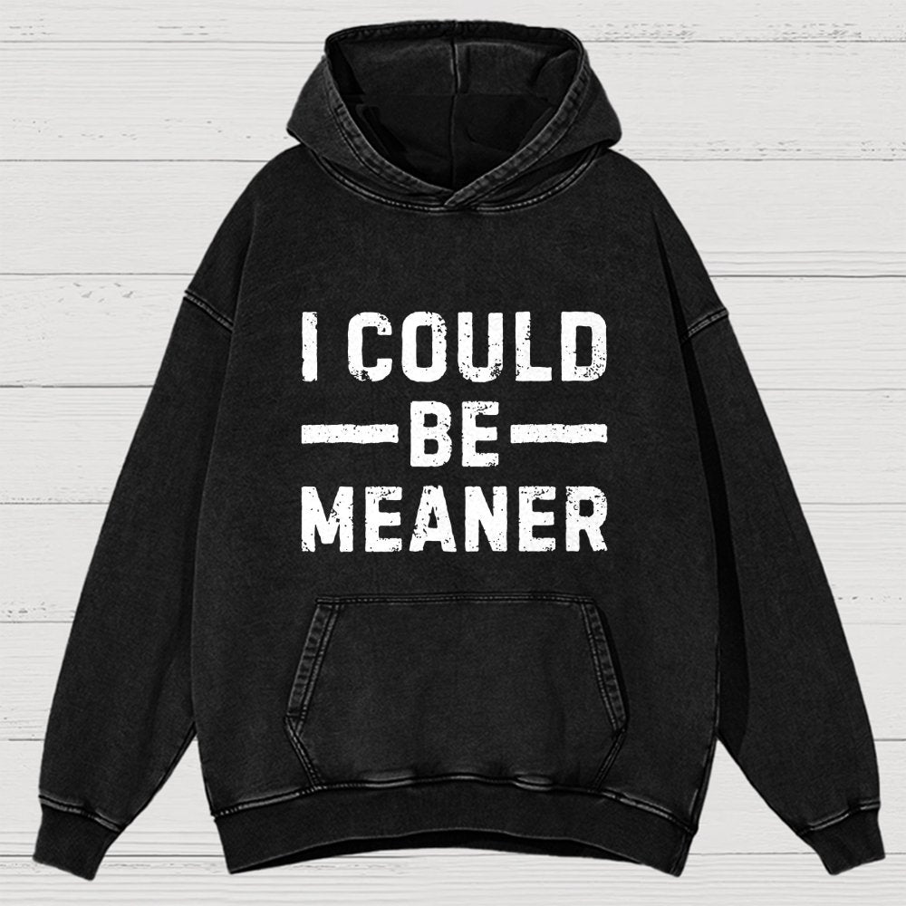 I Could Be Meaner Vintage Distressed Hoodie