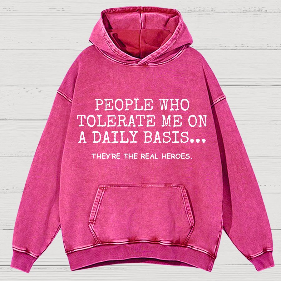 People Who Tolerate Me On A Daily Basis Sarcasm Vintage Distressed Hoodie