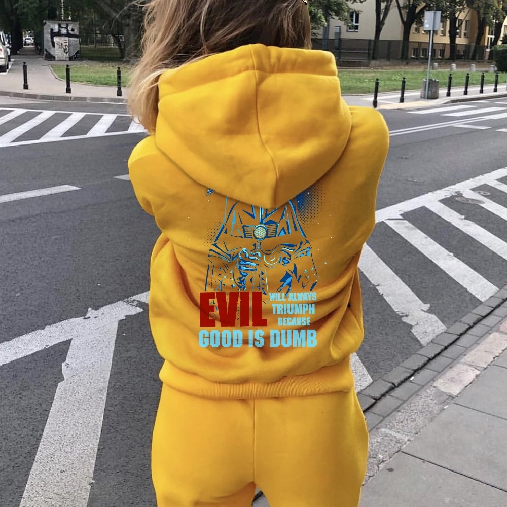 Good Is Dumb Printed Back Unisex Cotton Hoodie