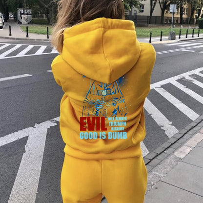 Good Is Dumb Printed Back Unisex Cotton Hoodie