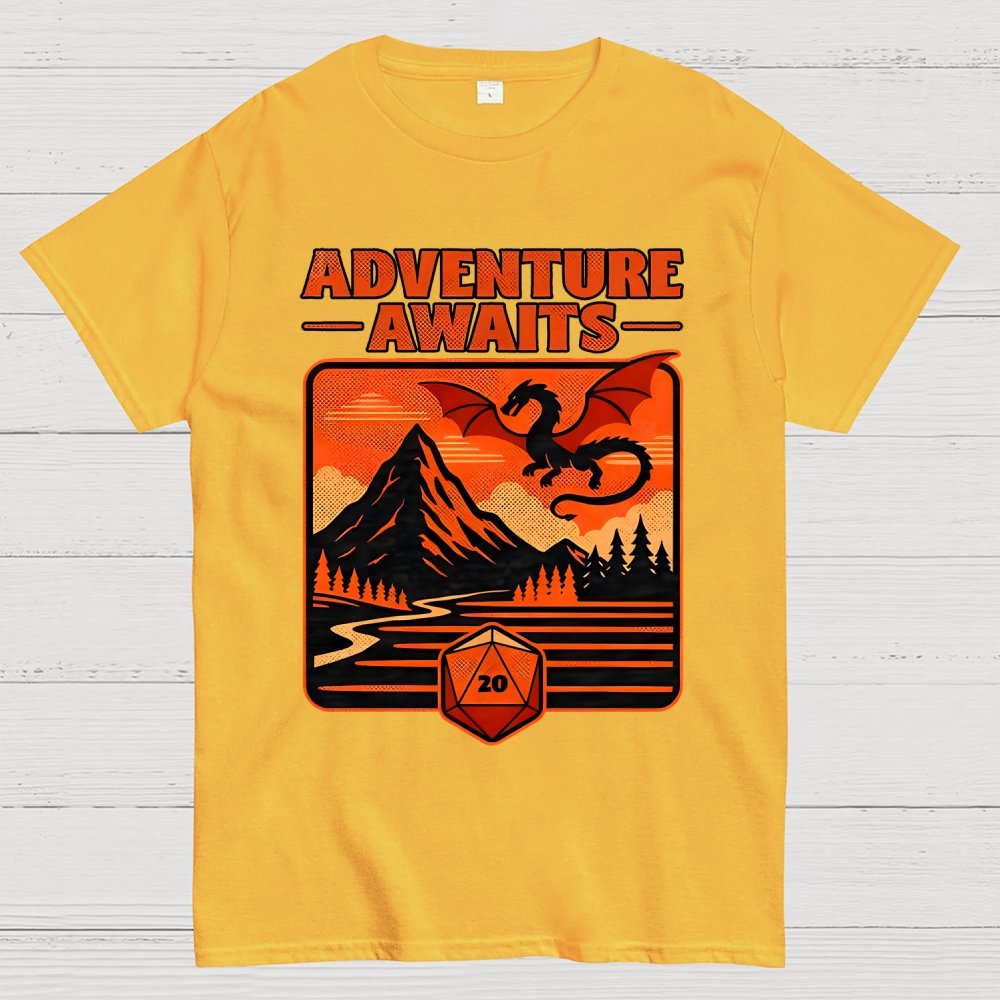 RPG Vintage Adventure Dragon Geek T-Shirt
