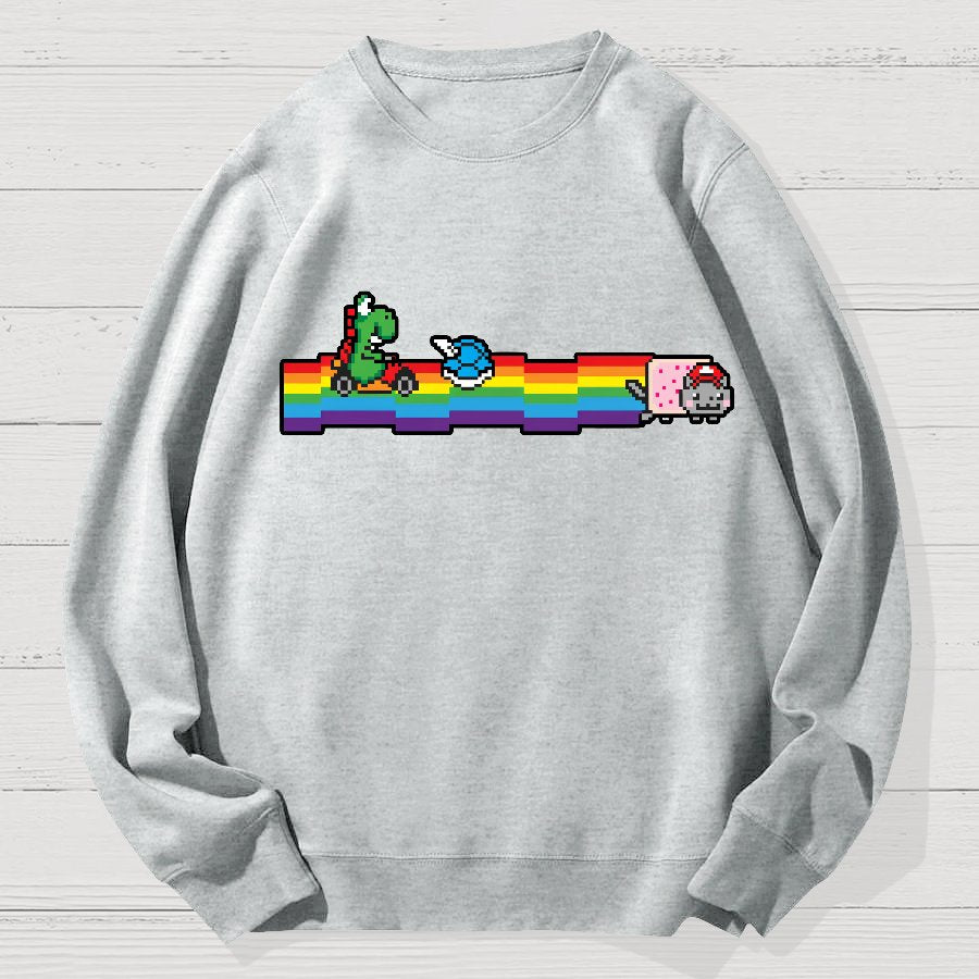 Rainbow Kart Geek Cotton Sweatshirt