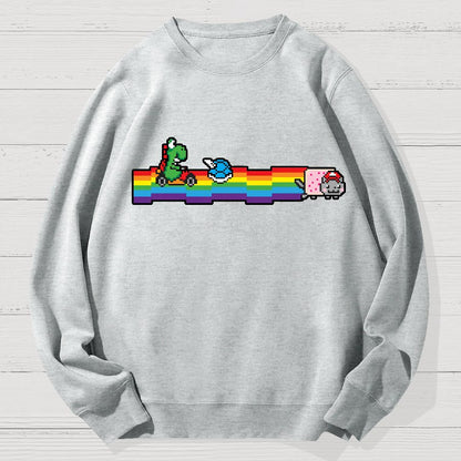 Rainbow Kart Geek Cotton Sweatshirt