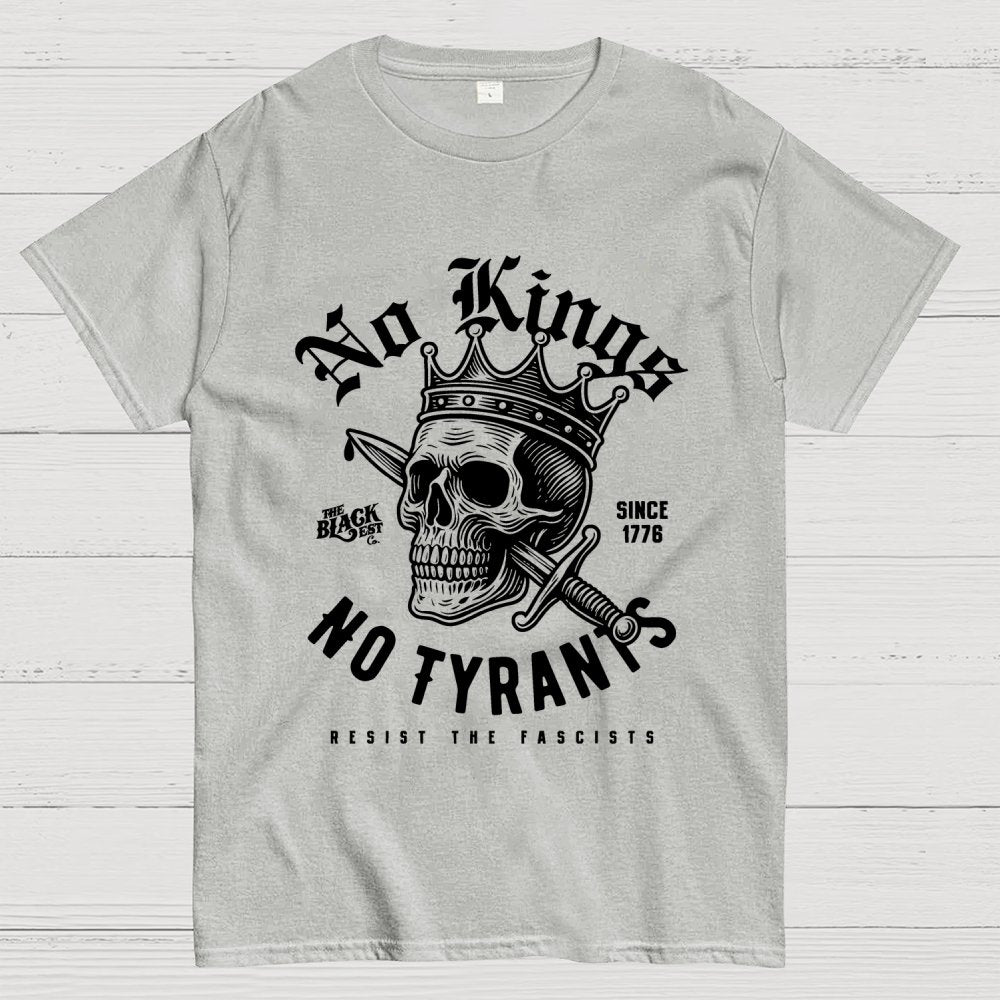 No Kings No Tyrants Skull Protest Geek T-Shirt