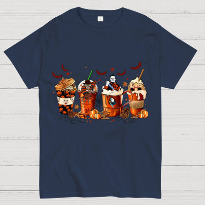 Skeleton Coffee Cups Halloween Geeky T-Shirt