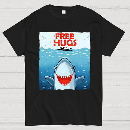 Free Shark Hugs Geek T-Shirt