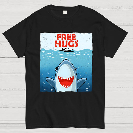 Free Shark Hugs Geek T-Shirt