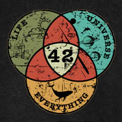 Life, the Universe & Everything Nerdy Graphic Cotton Vintage Distressed Hoodie