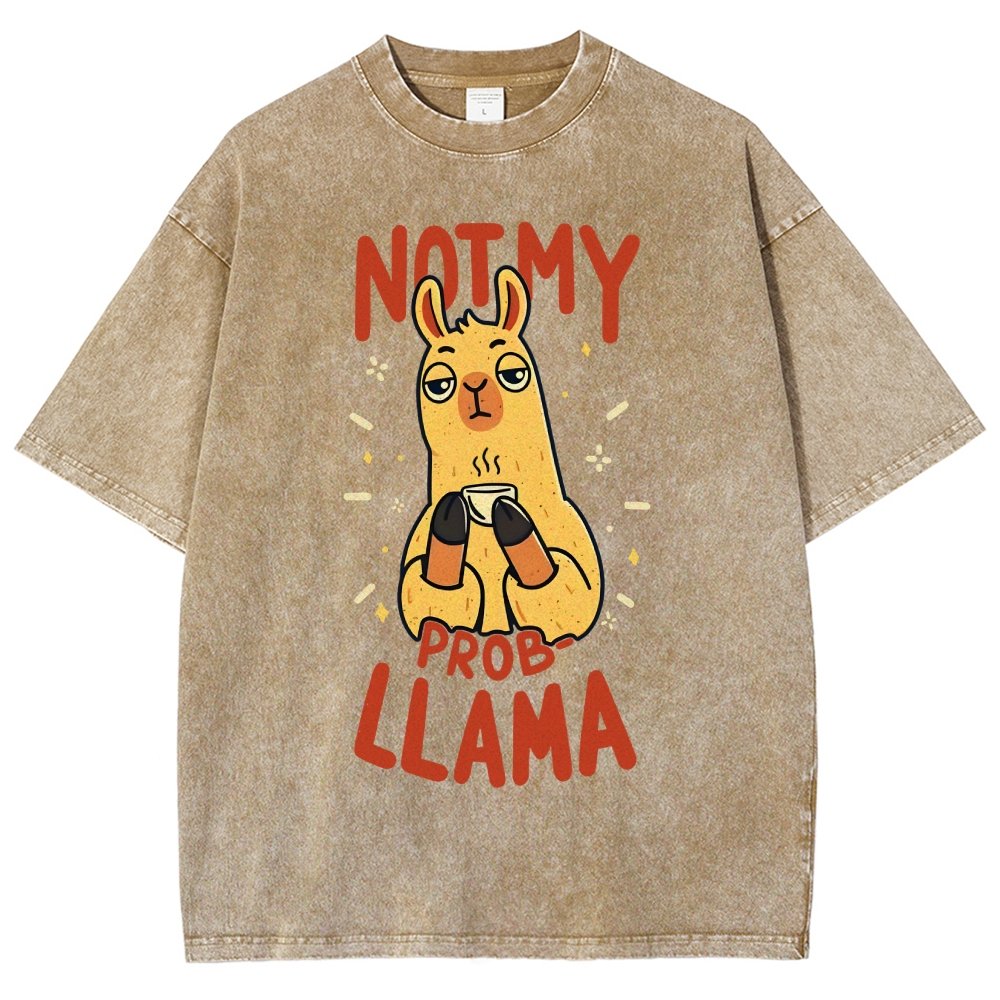 Not My Prob-Llama Vintage Distressed T-shirt