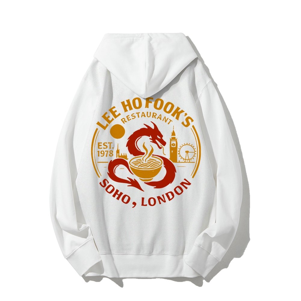 Lee Ho Fooks Printed Back Cotton Hoodie