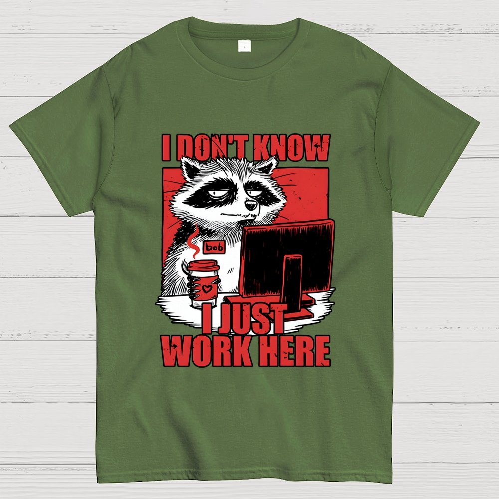 Raccoon Tired Work Geek T-Shirt