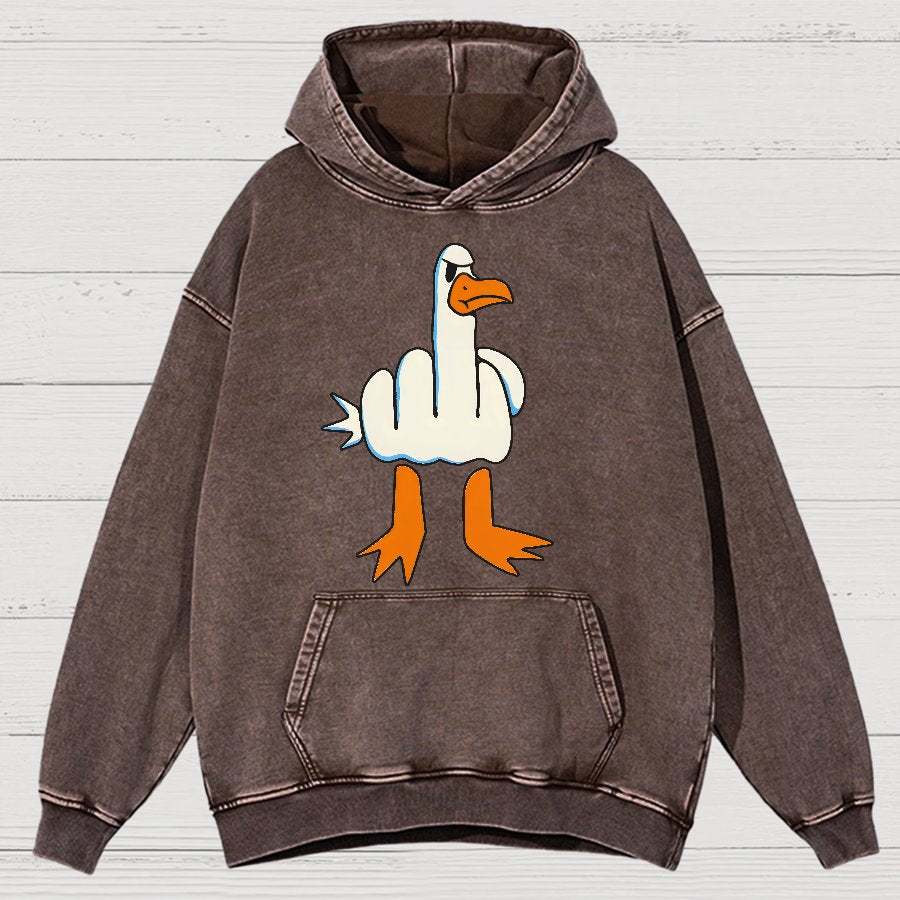 Rude Seagull Design Funny Vintage Distressed Hoodie