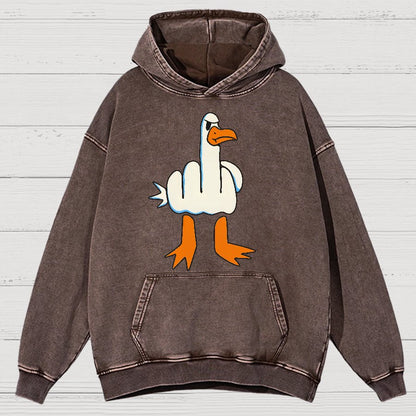 Rude Seagull Design Funny Vintage Distressed Hoodie