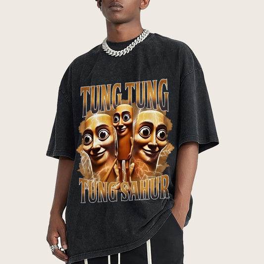 Tung Tung Tung Sahur Funny Vintage Distressed T-shirt