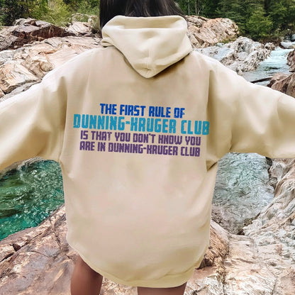 Dunning-Kruger Club Printed Back Unisex Cotton Hoodie