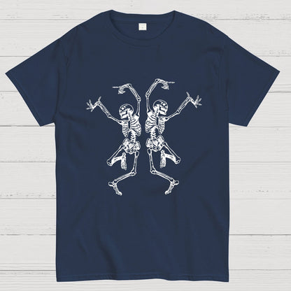 Fall Dancing Skeleton Halloween Geeky T-Shirt