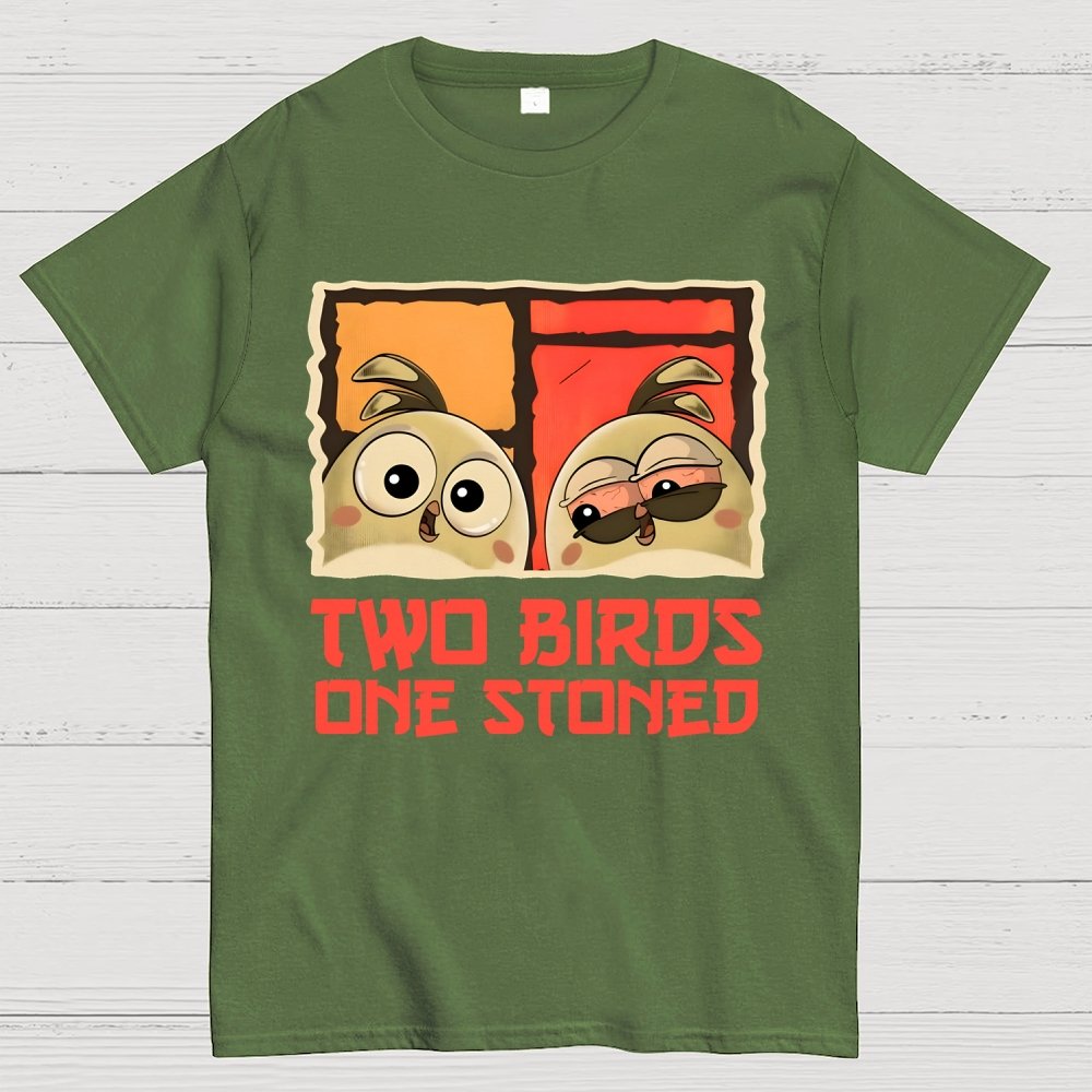 Two Birds One Stoned Unisex Geek T-Shirt