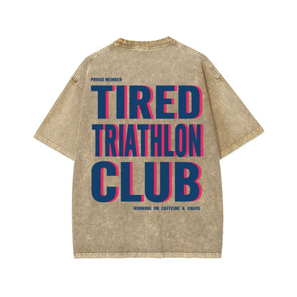 Tired Lawyer Club Front And Back Printing Washed T-shirt