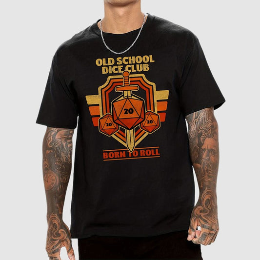RPG Vintage Sword Shield Geek T-Shirt