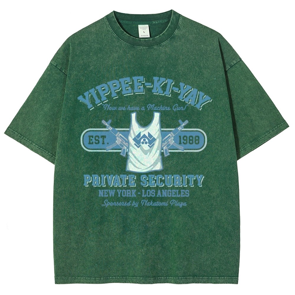 Yippee Ki Yay Security NY-LA Vintage Distressed T-shirt